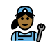 woman mechanic, medium-dark skin tone